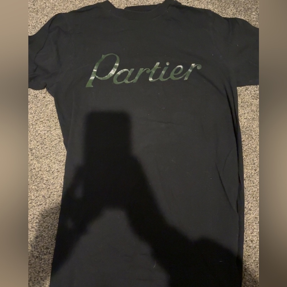 “Partier” Black T-Shirt with logo